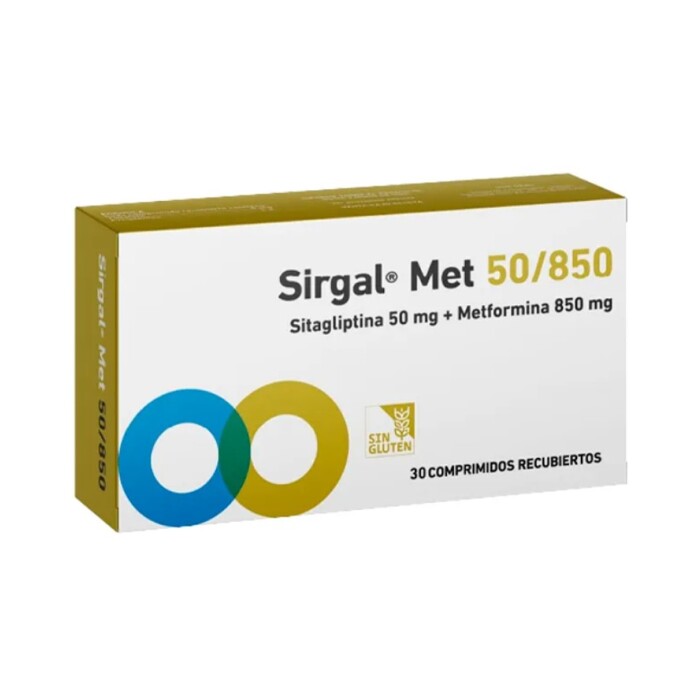 SIRGAL MET 50/850 MG. CJ X 30 COMP. REC. única