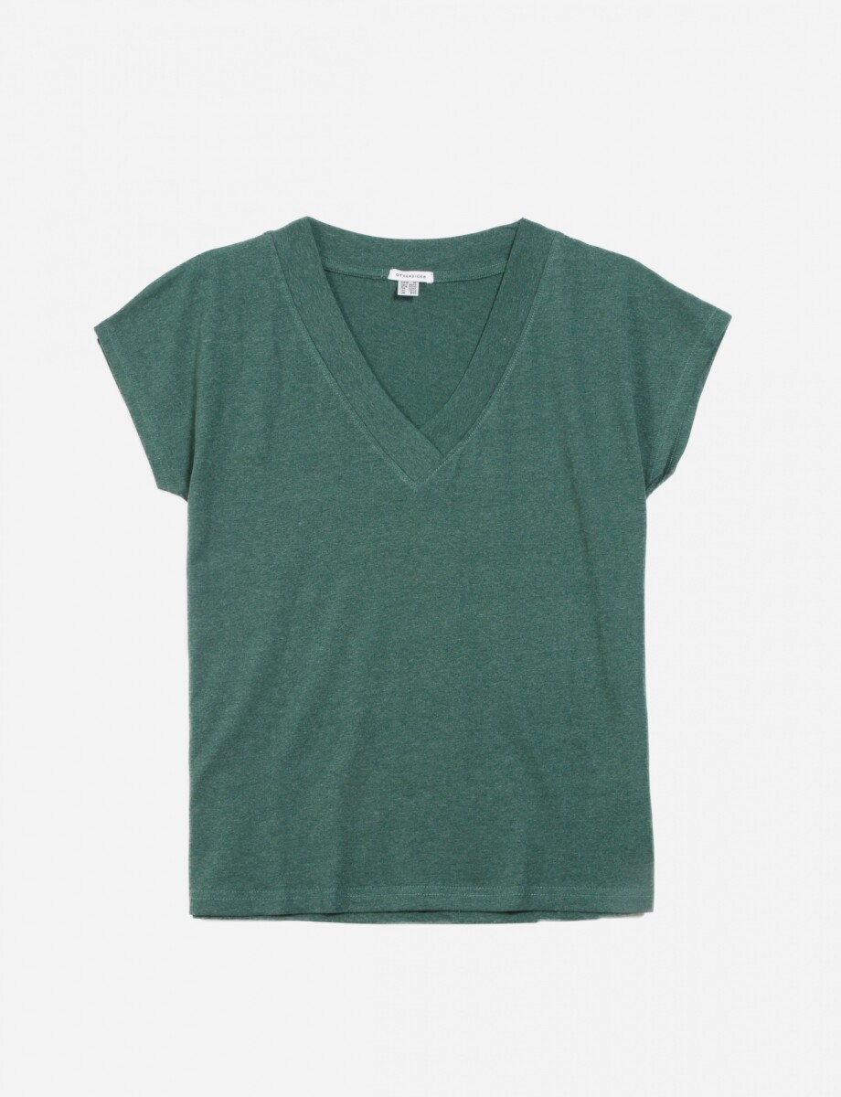 Remera escote en V - Verde 