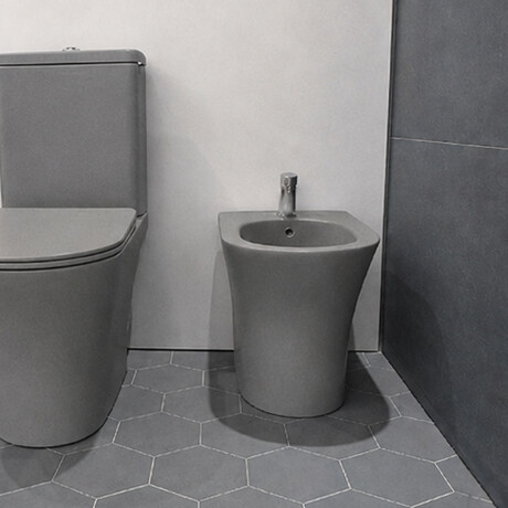 BIDET CON TRANSFERENCIA ANORI GRIS MATE LOZA SANITARIA BAÑO 000