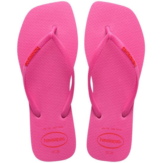 Ojotas Havaianas Slim Square Logo Pop Pp Rosado
