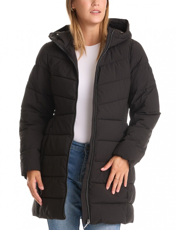 Campera Puffer Capucha NEGRO