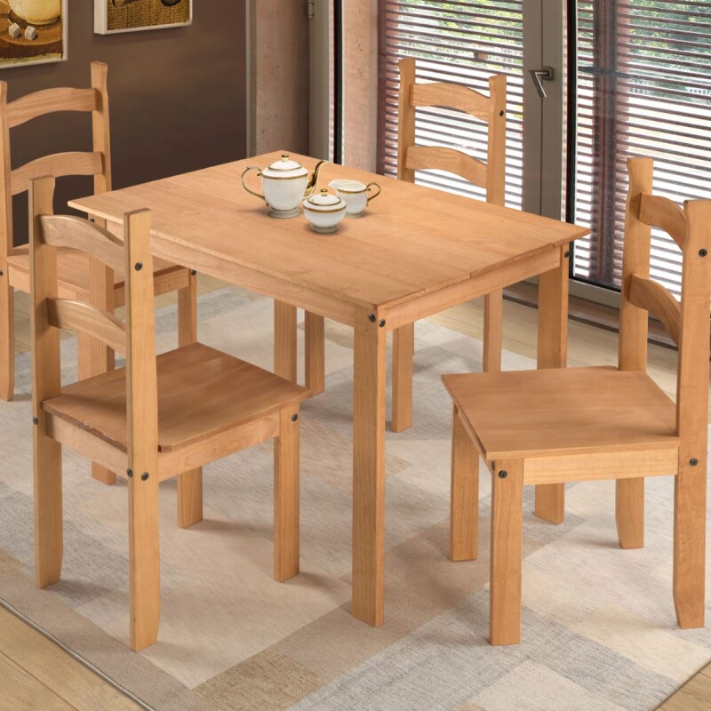 Juego de Comedor de Madera Maciza Estilo Mexicano con 4 Sillas – Elegancia y Durabilidad para tu Hogar Juego de Comedor de Madera Maciza Estilo Mexicano con 4 Sillas – Elegancia y Durabilidad para tu Hogar