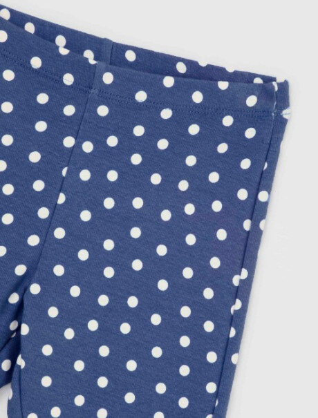 CALZA INFANTIL ESTAMPADA EN TELA ACANALADA AZUL