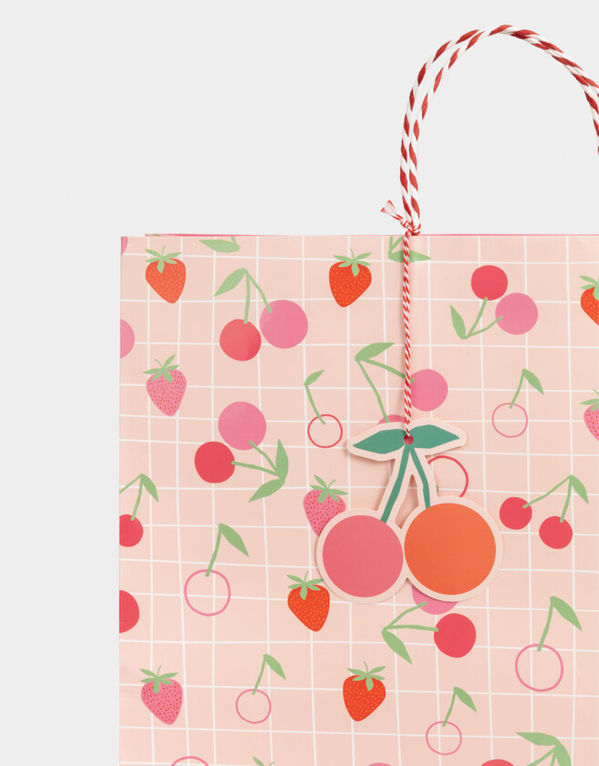 Accesorios Regalos Estampados Bolsa De Regalo Extra Grande "cherry" - Combinacion Multicolor