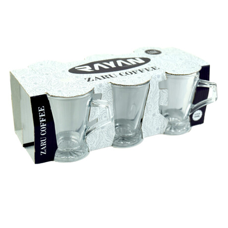 TAZA DE CAFE SET X6PCS VIDRIO C/PIE 100ML RAYAN ZARU COFFE TAZA DE CAFE SET X6PCS VIDRIO C/PIE 100ML RAYAN ZARU COFFE