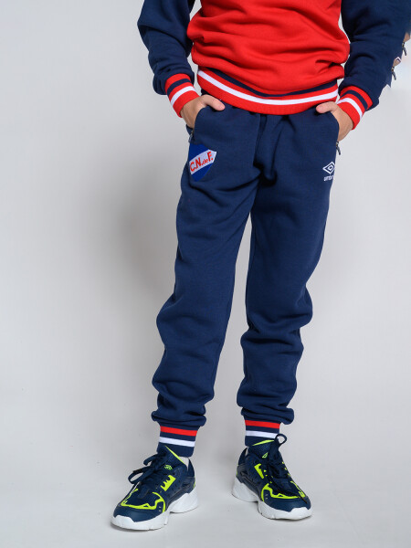 PANTALON JUNIOR PLAQUET Nacional Junior Azul Marino, Blanco, Rojo