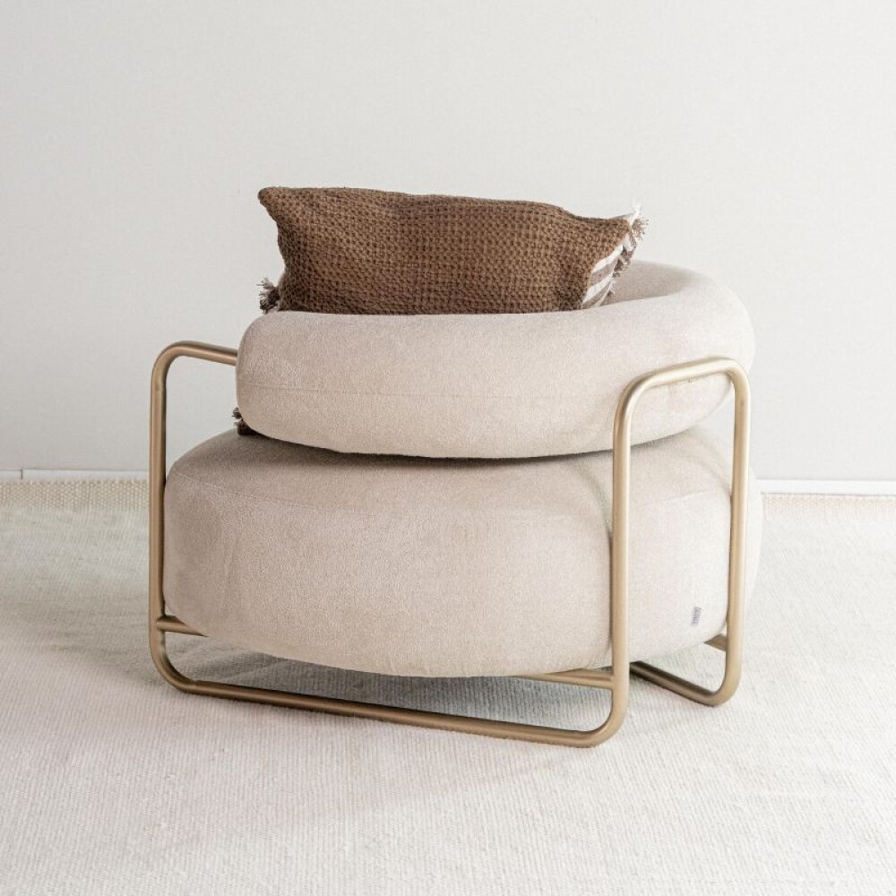 Butaca Bola Bouclee Creme / Oro