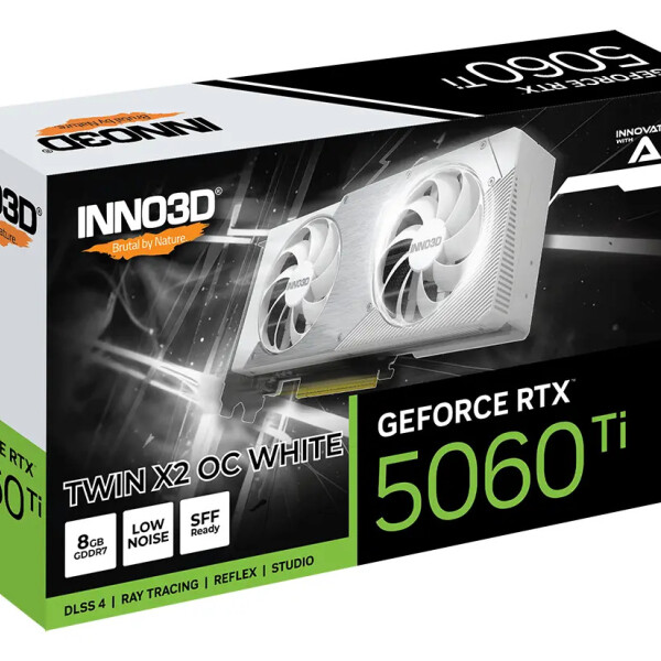 Tarjeta Gráfica Inno3d Geforce Rtx 5060 Ti Twin X2 8 Gb Gddr7 BLANCO