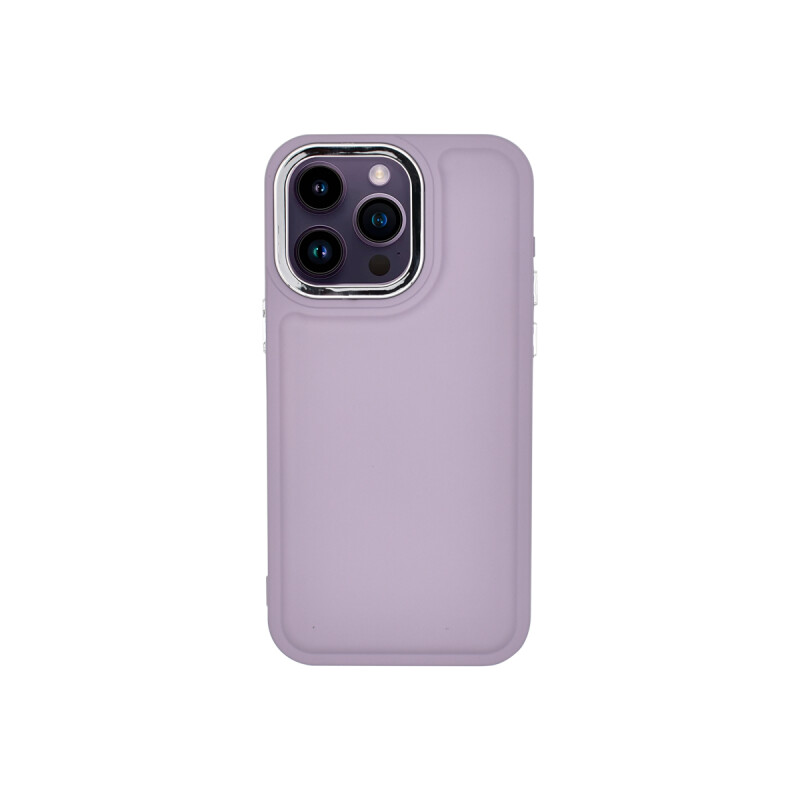 Protector para iPhone 14 Pro relieve color violeta pastel Protector Para Iphone 14 Pro Relieve Color Violeta Pastel