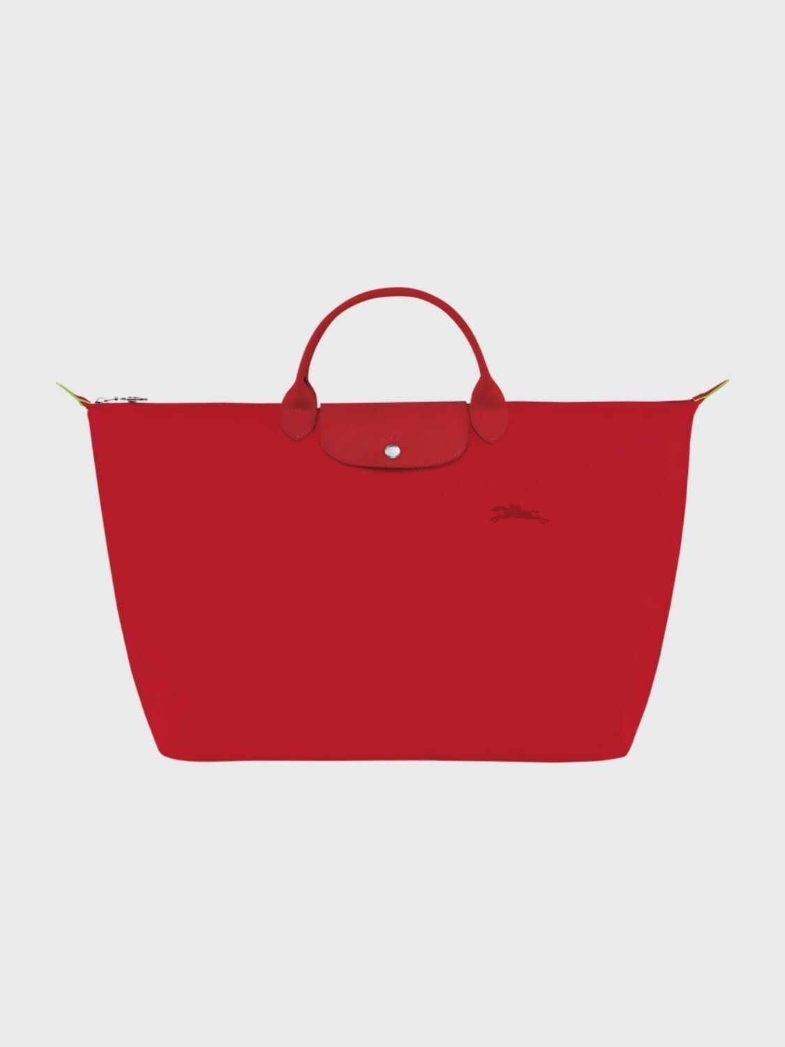 Longchamp -Bolso de viaje Longchamp plegable con cierre y asa corta, Le pliage green Rojo