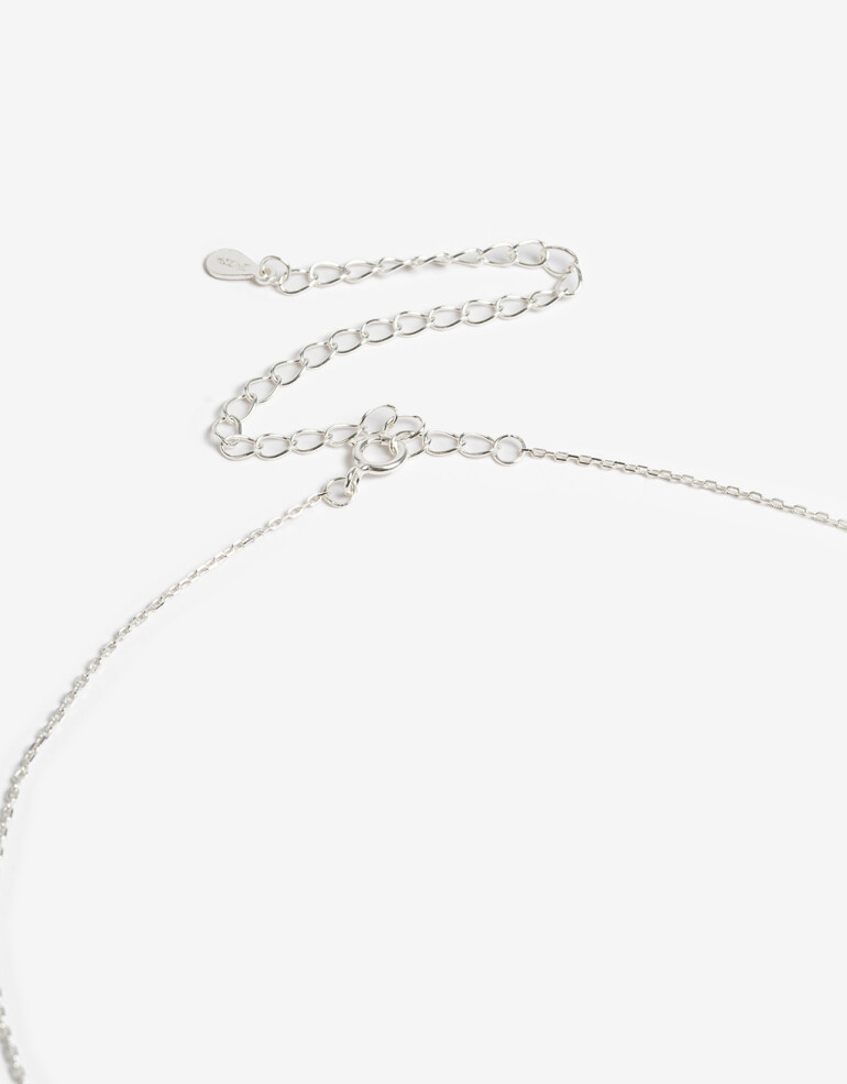 Collares Cortos Strass Collar Corto Plata 925 Corazón - Plateado