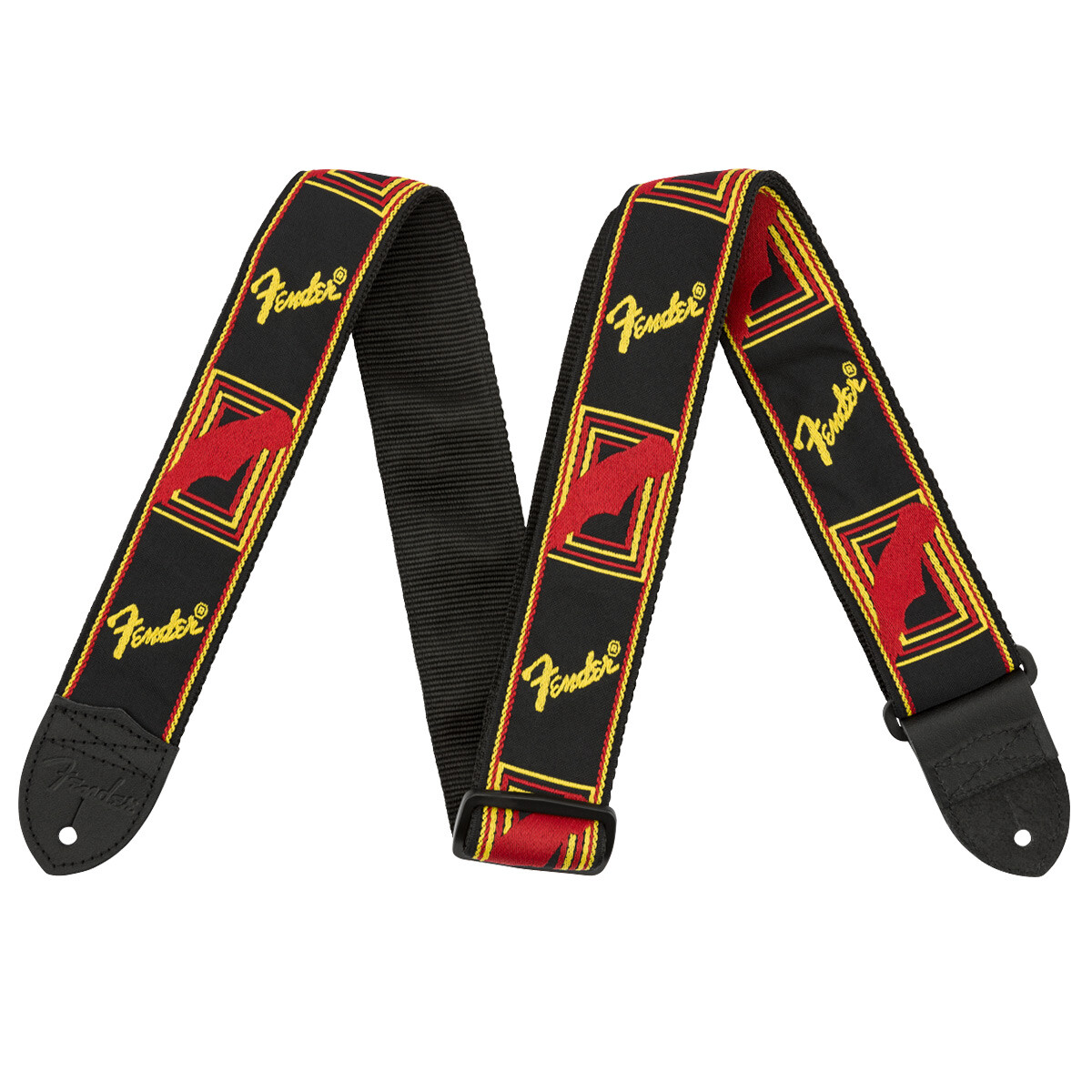 COLGANTE ELECTRICA FENDER 2" MONOGRAM BLK/YW/RD 