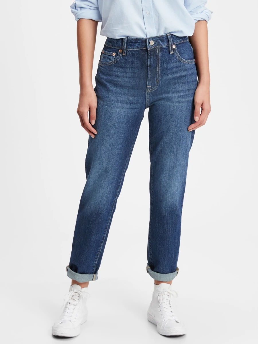 Jean Slim Boyfriend Mujer - Dark Alba 
