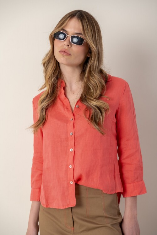 Camisa de dama lino Salmon