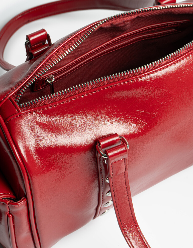 City Cartera City Roja Con Tachas - Rojo Cereza