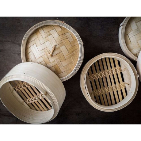 Vaporera Bambu 2 Pcs D255X14Cm Natural