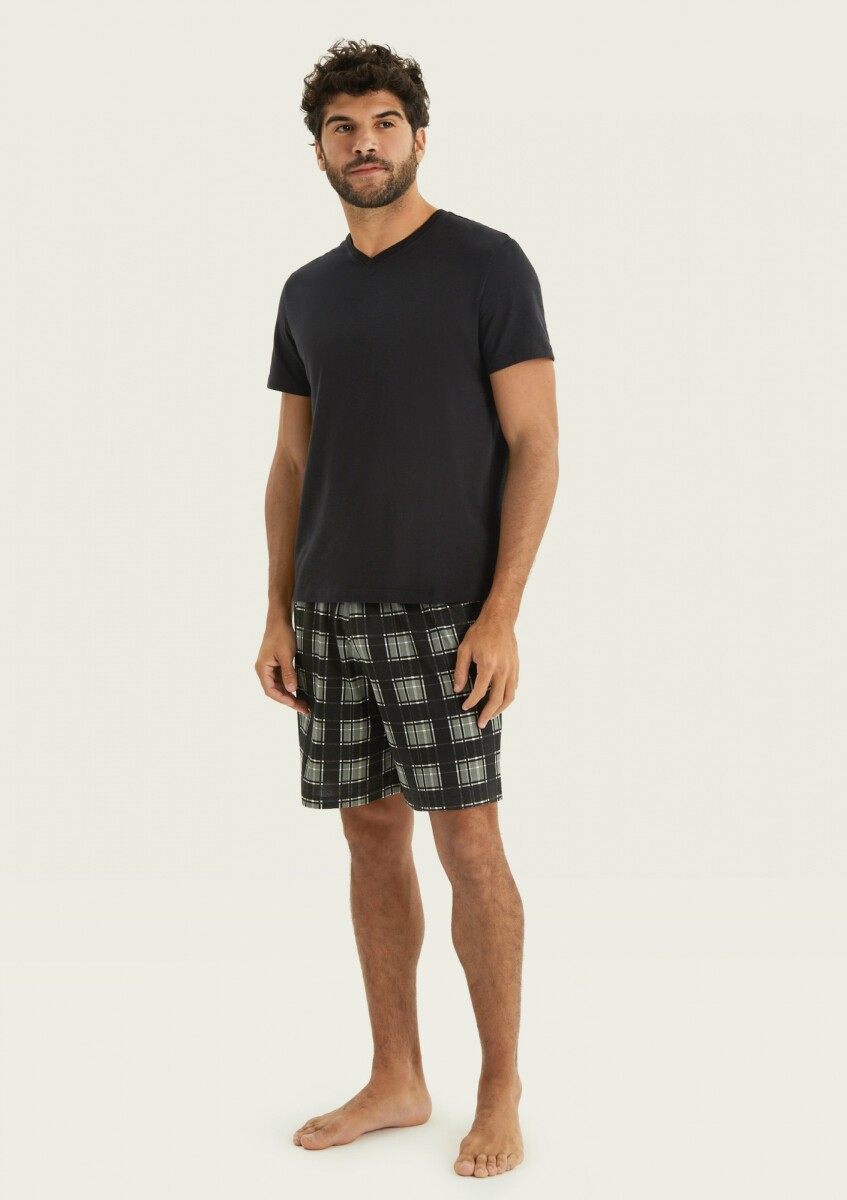 PIJAMA MASCULINO ESTAMPADO - NEGRO 