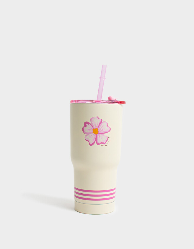 Artículos cocina Vaso Alto De Acero Inoxidable Estampado Con Sorbete - Blanco Crudo