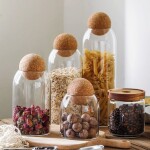 RECIPIENTE BOROSILICATO 1100ML TAPA CORCHO D9.5XH23 RECIPIENTE BOROSILICATO 1100ML TAPA CORCHO D9.5XH23