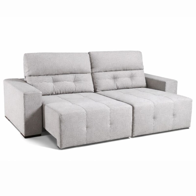 Sillón 2127 Reclinable | Eucalipto Certificado CARB | Asiento Retráctil Pillow Top + Espuma D28 2.00 / Gris medio