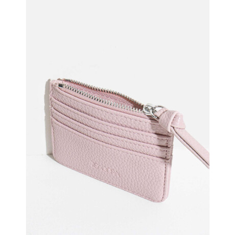 Tarjetero Con Cierre Rosa Claro