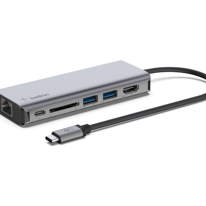 Belkin CONNECT USB-C 6-in-1 Multiport Adapter - Estación de conexión - USB-C - HDMI - 1GbE Belkin CONNECT USB-C 6-in-1 Multiport Adapter - Estación de conexión - USB-C - HDMI - 1GbE