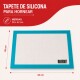 Tapete Silicona 28x42cm CELESTE Y BLANCO