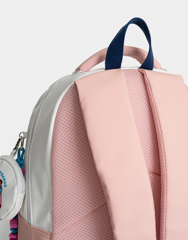 Mochilas Urbanas Mochila Multipocket "stitch Capybara" - Blanco Crema