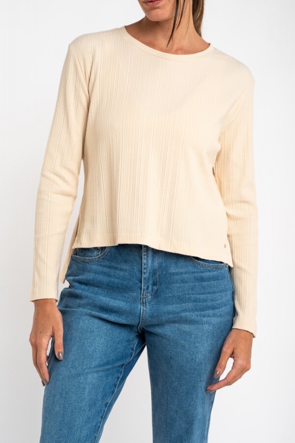 Remera Algodón Texturado Arena