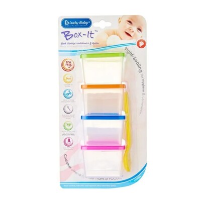 Recipientes Para Alimento Luky Con Cuchara. 4 Uds. Recipientes Para Alimento Luky Con Cuchara. 4 Uds.