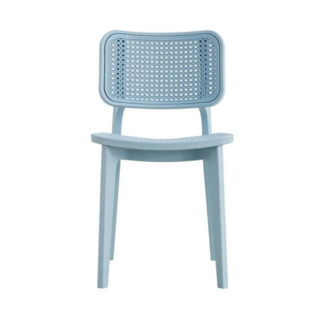 Silla Simil Rattan de polipropileno Celeste