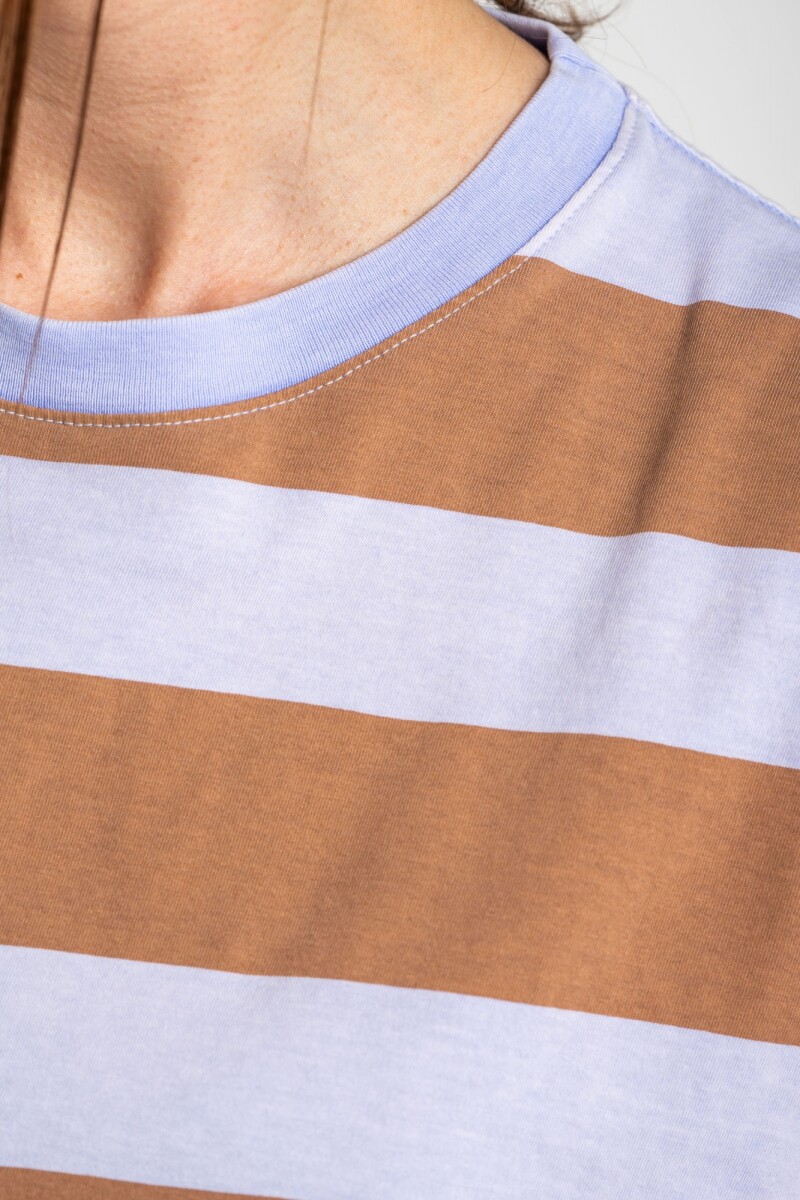 Remera Rayada Algodón Lila
