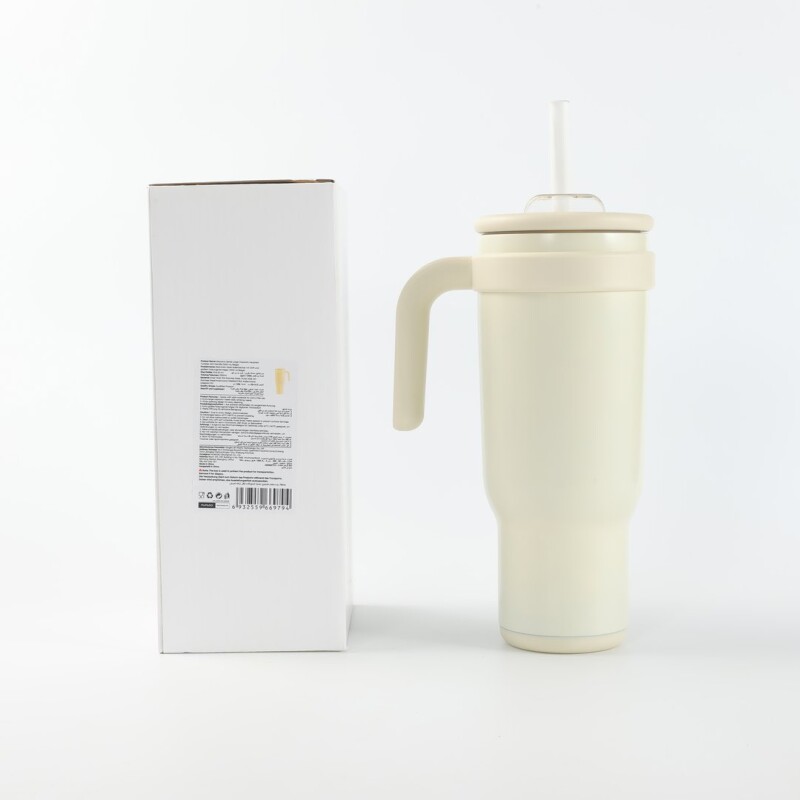 VASO TÉRMICO DE GRAN CAPACIDAD SERIE MACARON CON ASA (1200 ML/BEIGE) VASO TÉRMICO DE GRAN CAPACIDAD SERIE MACARON CON ASA (1200 ML/BEIGE)