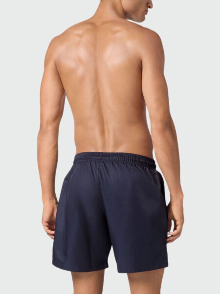 PHILIPP PLEIN - short de baño negro con diseño Hexagon Azul