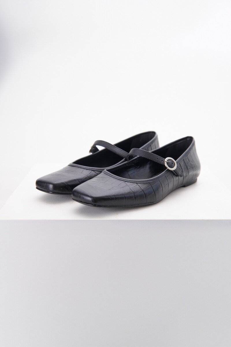 BALLERINA CUERO NEGRO
