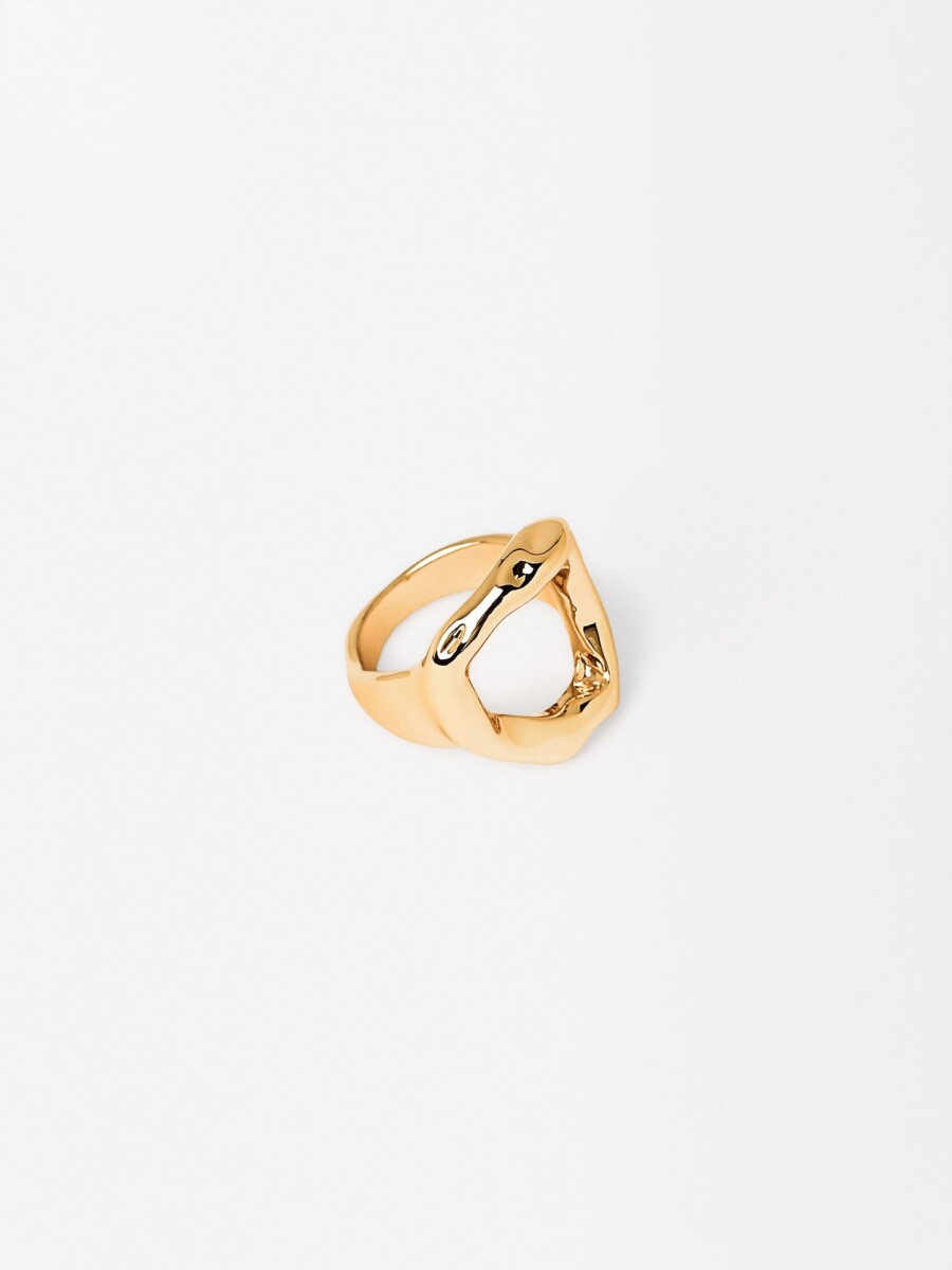 Anillo Perforado Irregular dorado
