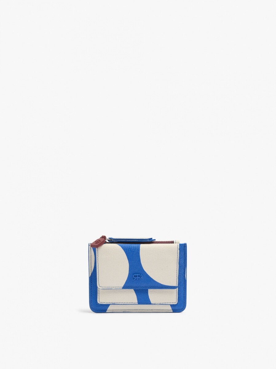 Tarjetero Estampado Con Textura - azul 