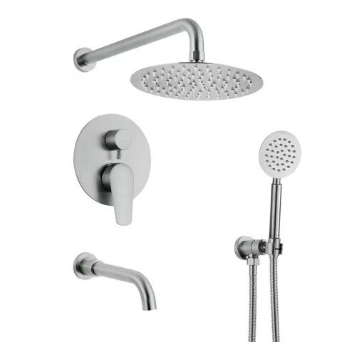 Grifería de ducha Monocomando de embutir con transferencia Celtic Gris Satinado Grifería De Ducha Monocomando De Embutir Con Transferencia Celtic Gris Satinado