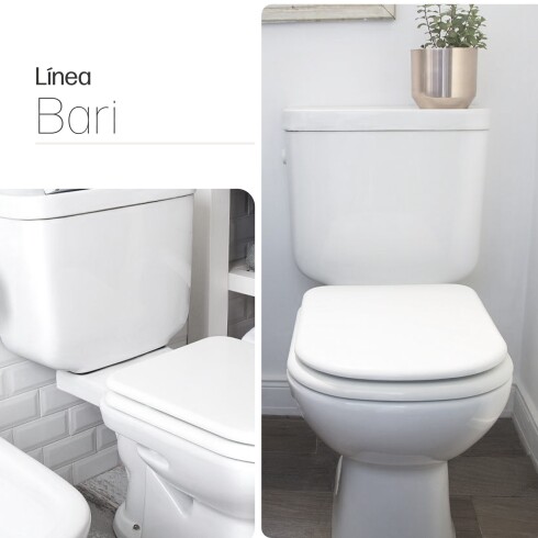 INODORO CON MOCHILA BARI BLANCO BRILLANTE DE LOZA PARA BAÑO BLANCO