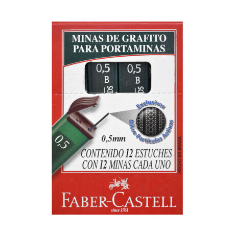 Minas FABER CASTELL 0.5 B x12 Unidades