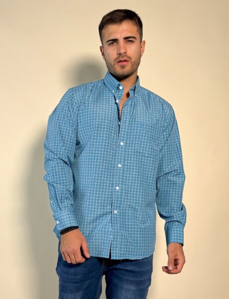 Camisa a cuadros Inti Turquesa