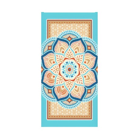 Toalla Playera Velour Mandala 70x130 cm Celeste