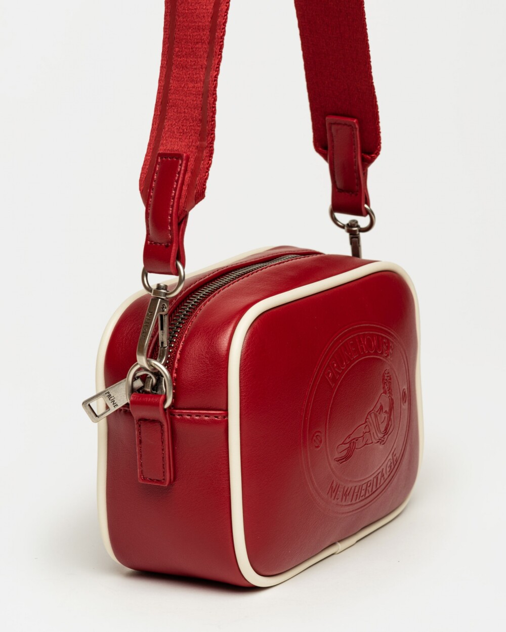 Mini bag Club House en efecto cuero liso Bordeaux