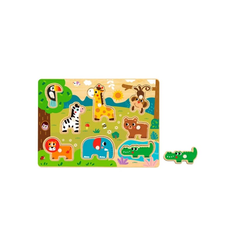 ALDOPUZZLE483 Puzzle Para Niños Con 9 Piezas De Madera Hi Pando - Selva
