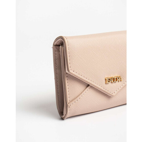 Billetera Con Solapa Rosa Piel