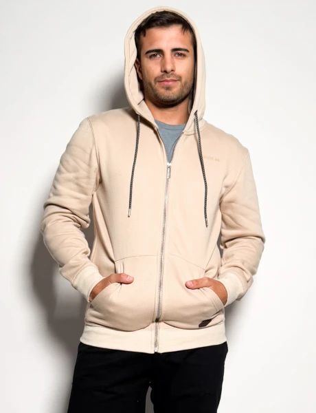 Campera lisa de felpa Caspian Beige