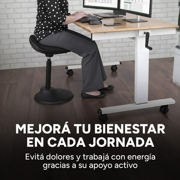 Taburete Banco Ergonómico Ajustable 360° HYBRICHAIR FLOW V2 Color Negro