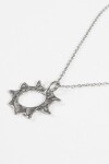 Collar dije estrella texture acero plateado