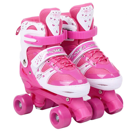Patines Roller 4 Ruedas Pvc Infantil Ajustable Rosa