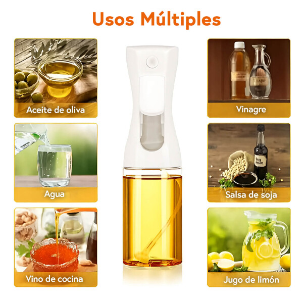 Pulverizador de Aceite 220 ml | Spray de Cocina Saludable, Preciso y Reutilizable para Air Fryer y Ensaladas Blanco Pulverizador de Aceite 220 ml | Spray de Cocina Saludable, Preciso y Reutilizable para Air Fryer y Ensaladas Blanco